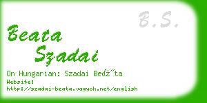 beata szadai business card